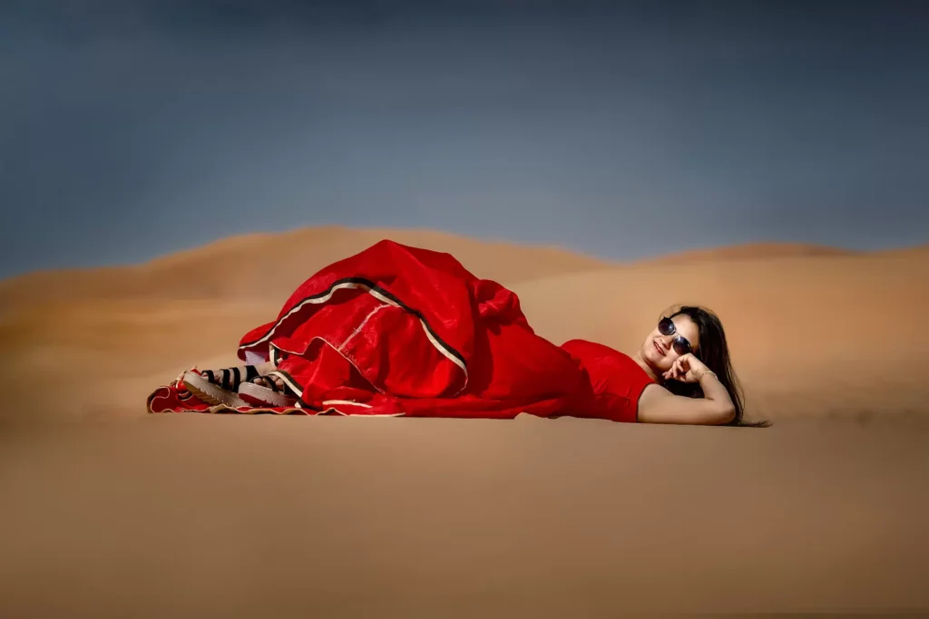 Adventurous desert engagement photoshoot