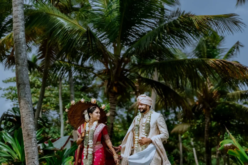 Bride and groom at Taj Green Cove Resort